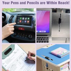 10PCS Black Silicone Desktop Sticky Pen Holder Pencil Stand Essential Office
