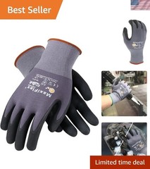 Seamless Nylon Gloves with Nitrile Grip 34-874 Pair Maxiflex Reusable