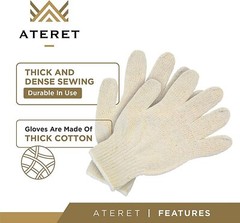 ATERET 12 Pairs Cotton Polyester Gloves, String Knit Work Gloves Liner,…