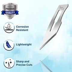 100 Scalpel Blades#10A +#3 Metal Handle + Blade Remover Medical Surgery,Podiatry