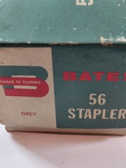 Vintage Bates 56 Desk Stapler Grey with Original Box & Swingline Staples USA