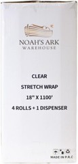 18″ x 1100 FT 60 Gauge 4 Rolls Pallet Wrap Stretch Film Hand Shrink Wrap Clear