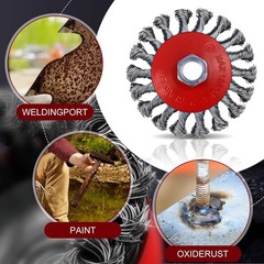24 Pcs Wire Wheel Brush Wire Wheels with 5/8″-11 Threaded Arbor for 4 1/2 Angle
