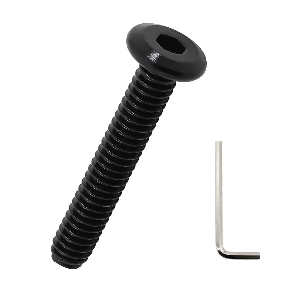 Fayeploo M5-0.8x35mm Flat Head Hex Screws 50Pcs Black