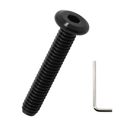 Fayeploo M5-0.8x35mm Flat Head Hex Screws 50Pcs Black