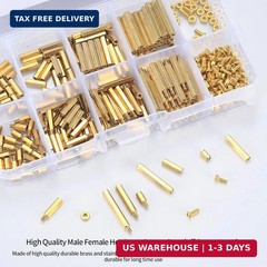 330 Pcs Brass M2 Hex Spacer Standoffs, Screws Nuts Assortment Kit, PCB Circuit B