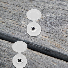 100 Pieces Hinged Screw Cover Caps Plastic Shutter Fold Screw Snap Covers Washer