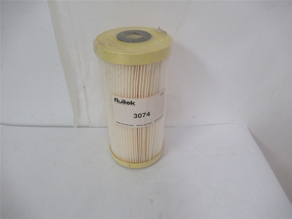 254385 New-No Box; Fluitek 3074 WaterFilter 4.5×9.75 Pleated Synthetic
