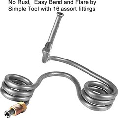 MuHize 25Ft 3/16 Inch Brake Line Kit Zinc Coated with Fittings