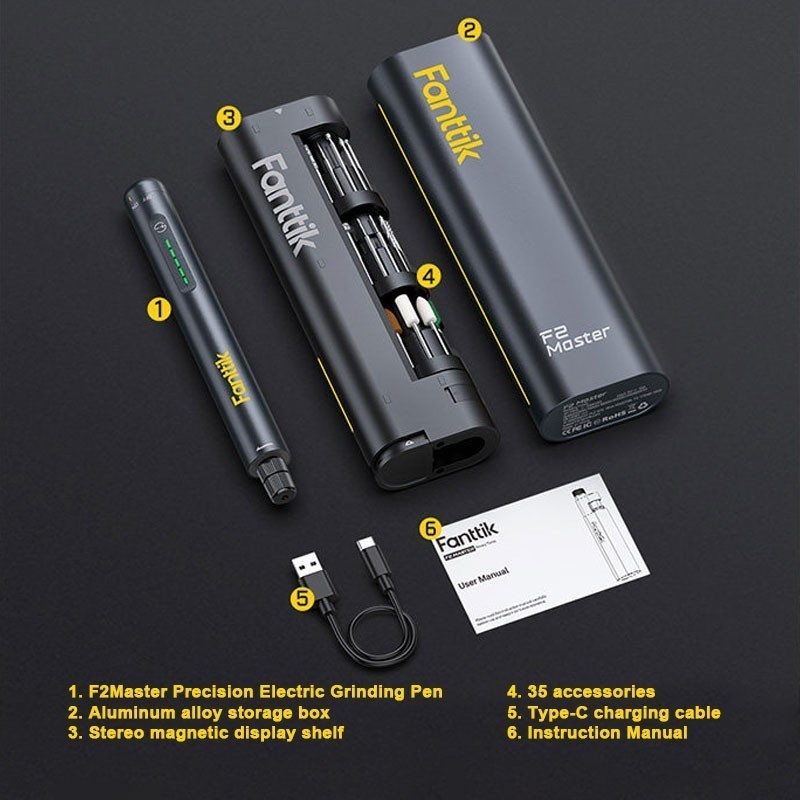 Fanttik F2 Master Precision Electric Grinding Pen Mini Handheld 5-Speed 25000RPM