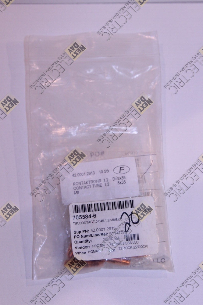 Fronius, 42,0001,2913, Contact Tip .045″ 1.2mm Welding MIG Robot Weld Wire