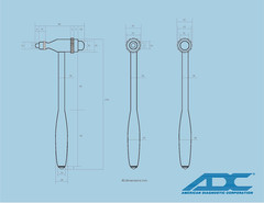 3694BK Tromner Neurological Reflex Hammer with Built-In Brush
