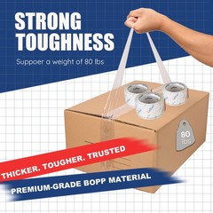 6 Rolls Heavy Duty Packing Tape with Metal Dispenser 1.88 in x 60 yd 2.7 Mil