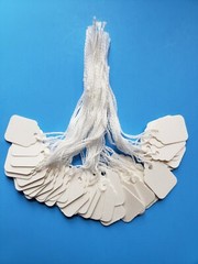 Blank White Merchandise Price Tags w/ String Jewelry Retail Strung 10-100-1000