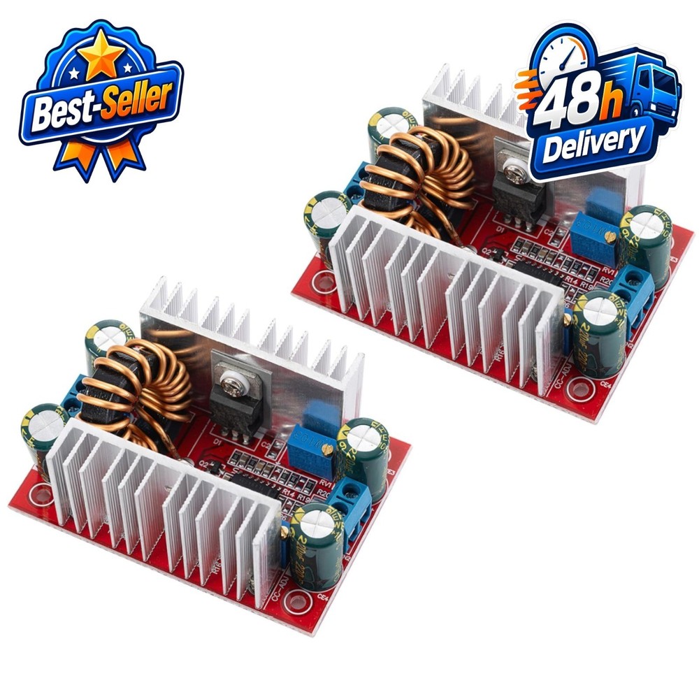 400W 15A DC Boost Module Adjustable Voltage Transformer 2 Pieces