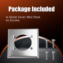 Outlet Cover Wall Plate 2 Gang Single Hole+4 Screws for HBL9450A Hubbell 14-50R