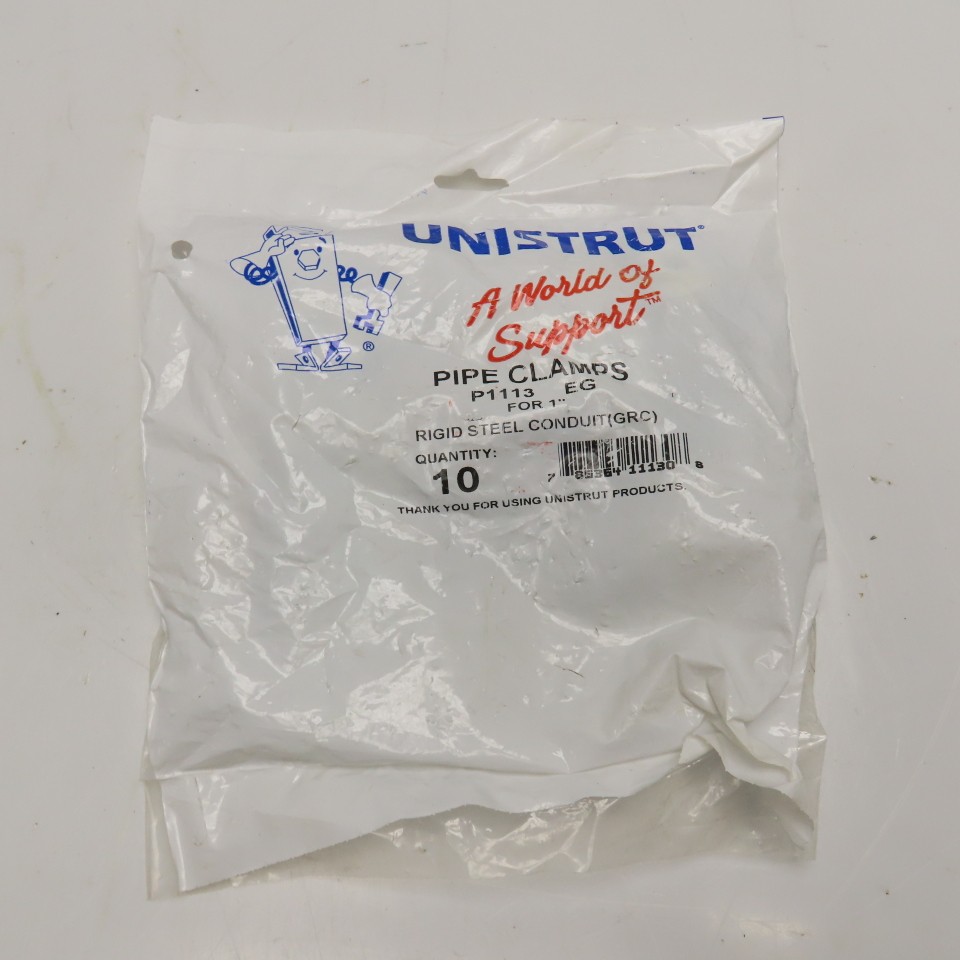 Unistrut P1113 EG 1″ Rigid Steel Conduit Pipe Clamps Lot of 10
