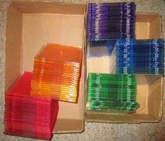 Lot of 100 Used Multi Color CD DVD Slim Jewel Storage Cases