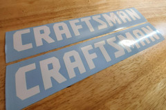 craftsman lawn trailer Decals stickers replacement (2) Gloss white 10″x2″ USA