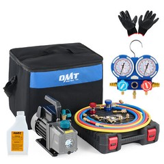 OMT Combo 3,5CFM 1/4hp Air Vacuum Pump HVAC Refrigeration AC Manifold Gauge Set