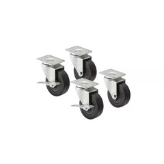 2.5 In. Caster Kit with Step Brake and Swivel Lock (Set of 4 with Hardware)