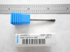 NEW SECO USA 3MM CUT DIA. X 3MM LOC X 50MM OAL 2FL CC SOLID CARBIDE BALL ENDMILL