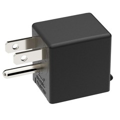 90 Degree Adapter Right Angled Downward Angled USA 3-Prong Male-Female Adapter