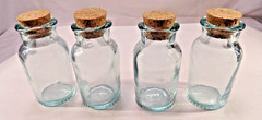 4Pcs Mini Glass Bottles with Cork Stoppers Small Clear Glass Jars