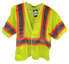 OccuNomix LUX-GCB32T Breakaway Class 3 Safety Green Vest ANSI/ISEA 107-2015 “L”