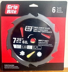 (5x) LOT Grip Rite 7.25″ Fiber Cement Saw Blade: 7 1/4″ Inch Carbide Tip 6 Tooth