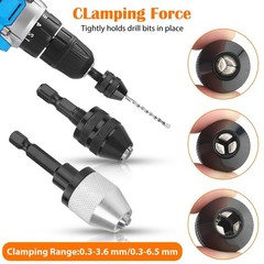 1/4″Hex Shank Keyless Chuck Adapter Drill Bit Quick Change Driver Converter Tool