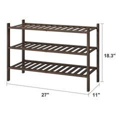 Shoe Rack for Closet, 3-Tier Bamboo Wood Shoe Racks, Stackable | Beautiful | …