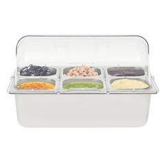 Party Fruit Seafood Buffet Tray Ice Food Serving Display Tray w/ Roll Top Cove