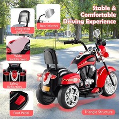 Costzon Kids Motorcycle, 6V Battery Powered Ride on Chopper Motorcycle w/Horn, H