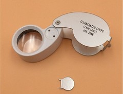 40X Jewelers Loupe Magnifier Light Jewelry Eye Loop Pocket Magnifying Glass Coin