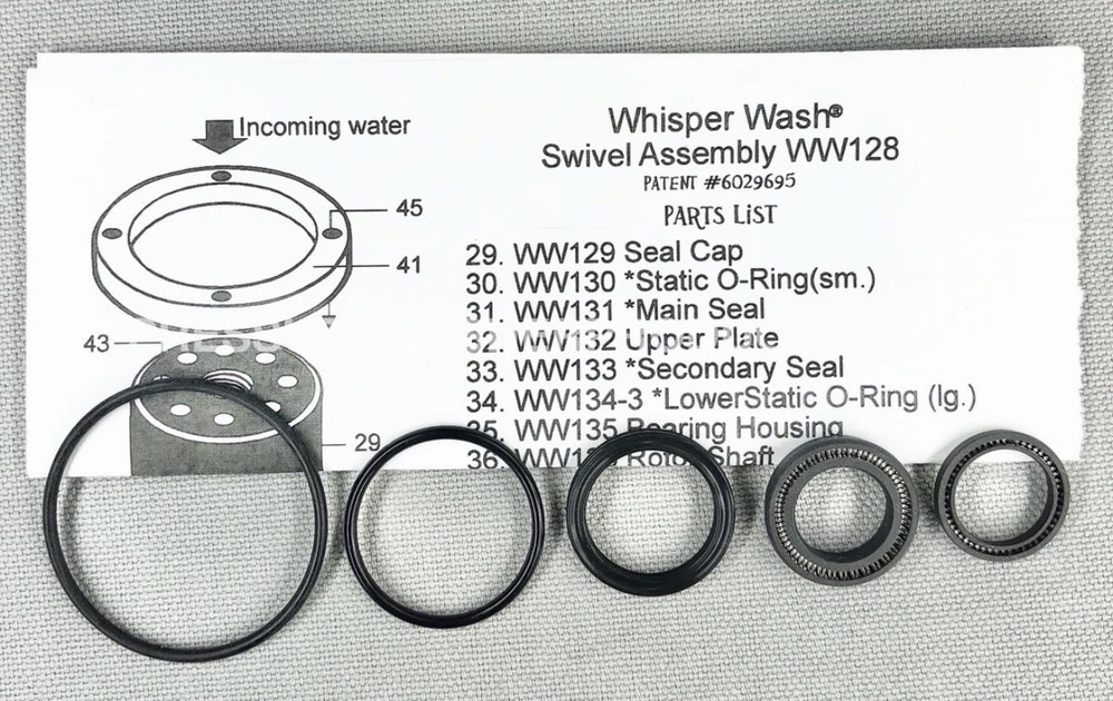 Whisper Wash WW315 Swivel Seal Repair Kit for Series 3 Green Top