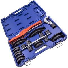 Ratcheting Pipe Bender HVAC Refrigeration Tube Bending Heads Cutter Tool Kit New