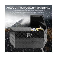 BLACKHORSE-RACING 39inch Aluminum Trailer Tongue Box with Lock & Keys, Stripe…