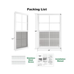 24″ x 36″ Shed Windows 2 Pack, Small Sliding Window with Tempered Glass & Met…