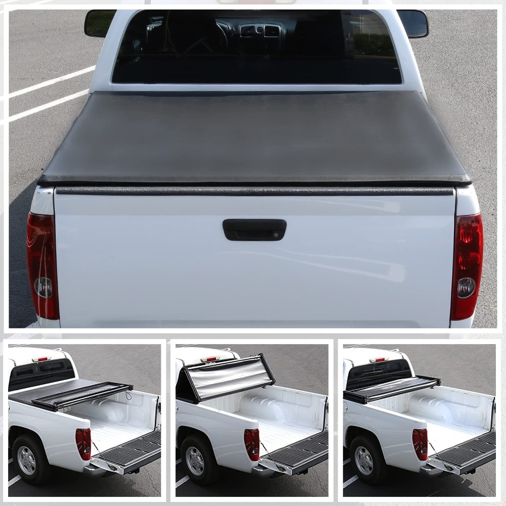 Soft Tri-Fold Tonneau Cover for 2014-2018 Toyota Tundra 6.5ft 78in Bed