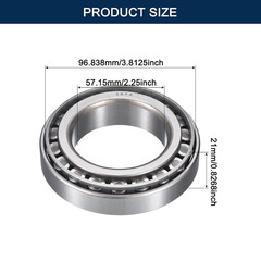 2 Pack 387A/382A Tapered Roller Bearing Cone and Cup Set, 2.25″ Bore 3.8125″ OD