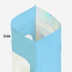 Multi-Size Double-sided Blue Glossy Foil Mylar Flat Zip Lock Bag w/Front Window