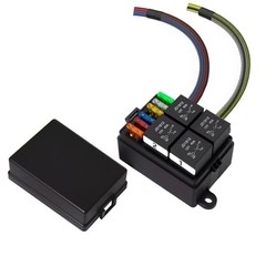 12V Pre-Wired Fuse and Relay Box Kit with 4 x 40A Relays & 6 ATC/ATO Fuses, Univ