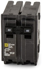 Square D HOM260 60 A 2 Pole 240 Volt Miniature Circuit Breaker HOM260CP New!!