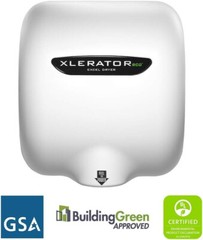Excel Dryer XLERATOR XL-BW- ECO 1.1N, White 10 second fast drying hand dryer