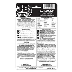 J-B Weld 8276 KwikWeld Quick Setting Steel Reinforced Epoxy – Dark Grey 2 oz