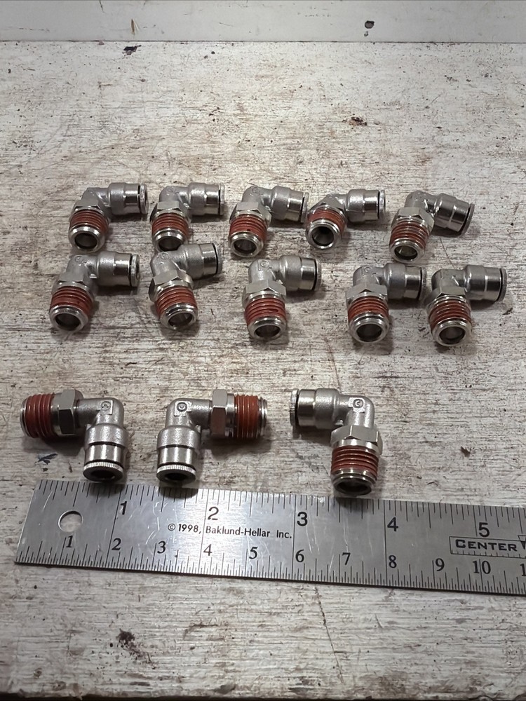 Lot Of 13 New Camozzi C6520 06-04, 3/8″x 1/4″ Male NPT Swivel Elbows