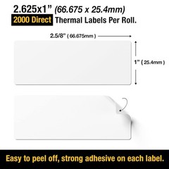 1″x2 5/8″ Direct Thermal Shipping Labels 2000/Roll FBA UPC Label for Rollo Zebra