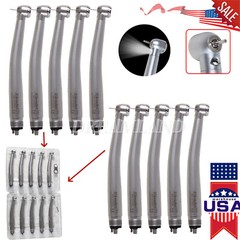 10 Dental High Speed Handpiece with Std.Head LED Light 4 Holes