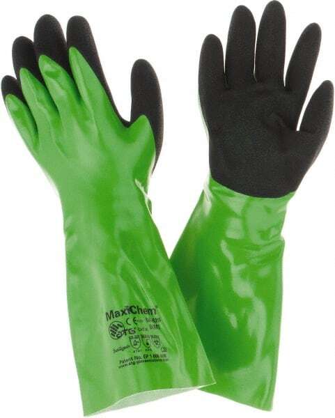 ATG MaxiChem 14″ Nitrile Coated Nylon Lycra Chemical Work Glove Qty 12 56-635/S